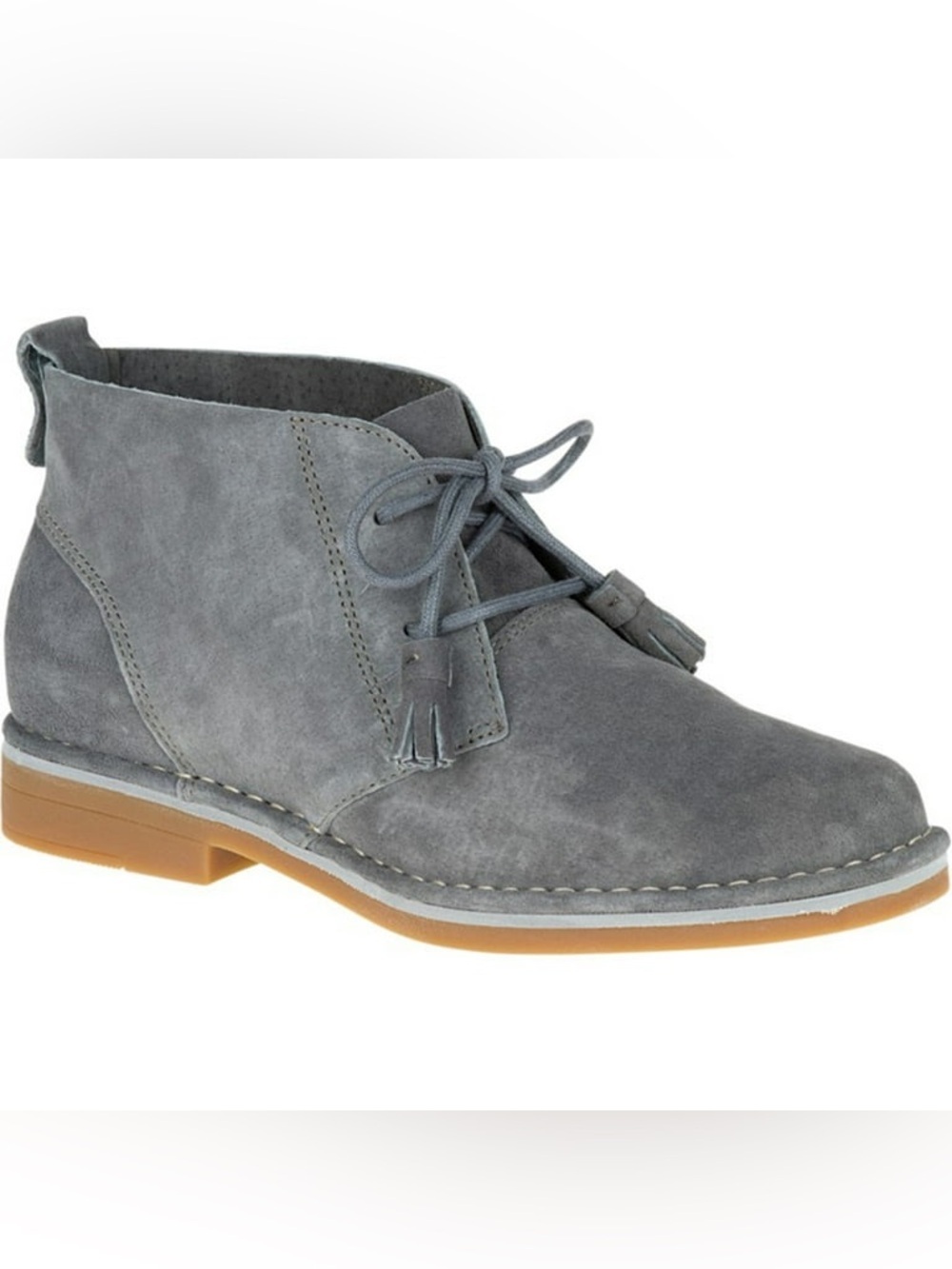 Hush Puppies Cyra Catelyn Smoke Gray Suede Lace Up Ankle Boots 6.5